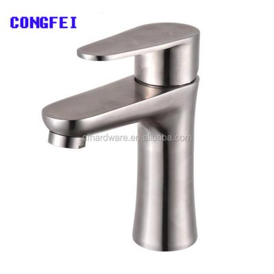 China Bathroom Hose Faucet Stainless Steel Hot and Cold Sink Faucets Thermostatic Single Hole Deck Mount Lavatory Faucet for sale