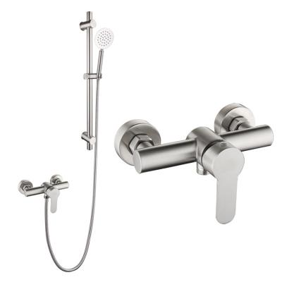 China With Inexpensive Sliding Bar Stainless Steel Bathroom Slide Grab Bar Set Include Hand Held Shower Faucet Shower Head With Extra Long Hose for sale