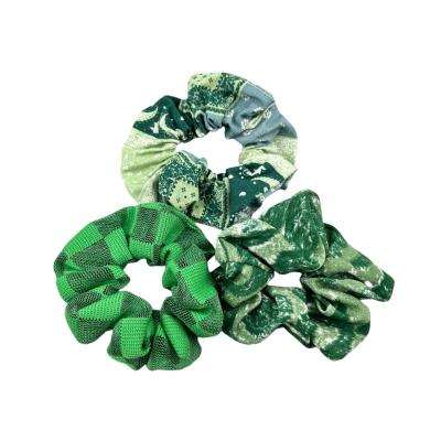 China European and American style wholesale scrunchie cotton fashion high quality custom patterned green elastic headband for girls for sale