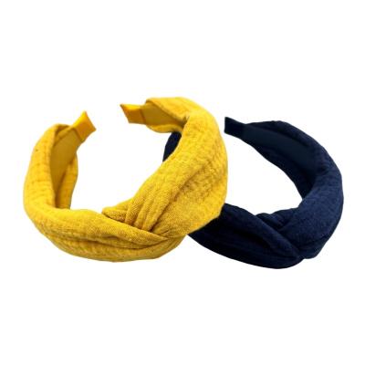 China European and American fashion adult organic cotton hair decoration or non-organic cotton cross knot headband for sale