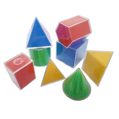 China Toy Education Toy Transparent Colorful Geo Geometric Solids Bend To Learn Geometric 3D Shapes for sale