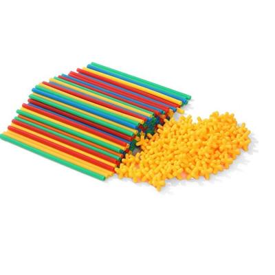 China Kids Toys BEND Straw Constructor Building Toys 200 Piece Straws and Connectors Building Sets for sale