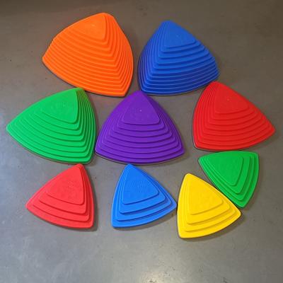 China Has a rubber rim on the base that prevent them from slipping Sports Game Set of 9 plastic stepping stones for kids for sale