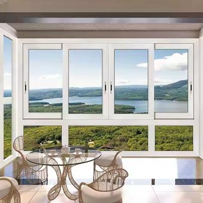 China Ventana de vidrio doble templada insonorizada, ventana corredera de vidrio laminado de aluminio en venta