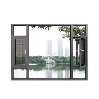 China Schwarze Aluminium-Fenster, Wärmedämmung, Schallschutz zu verkaufen