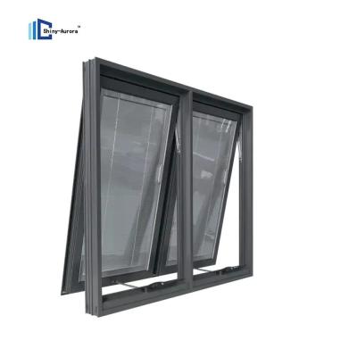 China Ventana de apertura vertical a prueba de huracanes de aluminio con alambrado de cadena en venta