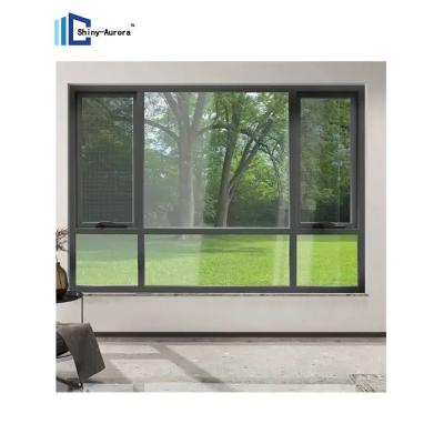 China Double Glazed Aluminium Casement Window , Chain Winder Awning Window for sale