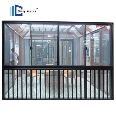 China Puerta de doble cristal de aluminio a prueba de ladrones Puertas de aluminio a medida Ventanas deslizantes verticales en venta