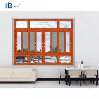 China Ventana de vidrio templada de doble capa de impacto OEM Ventanas de aluminio personalizadas en venta