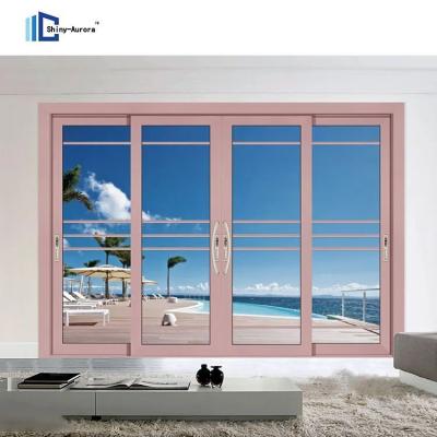 China 6063-T5 Aluminium Profile Sliding Door , Broken Bridge Aluminium Bathroom Sliding Door for sale