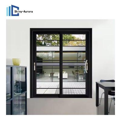 China Titanium Magnesium Alloy Silent Sliding Door Waterproof Aluminium Framed Sliding Doors for sale