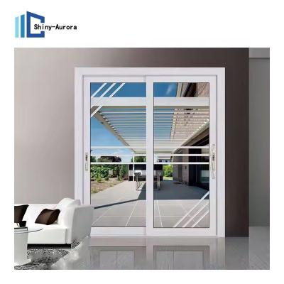 China Broken Bridge Aluminum 3 Track Sliding Door , Tempered Glass Panel Sliding Door for sale