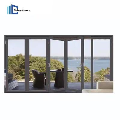 China Customized Soundproof Aluminium Glass Bifold Doors For Room Position for sale