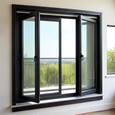 China Atomic White Commercial Aluminium Casement Window Insulating Glass Aluminum Window for sale