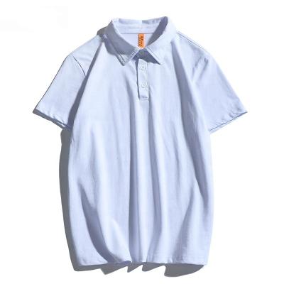 China New Factory Lapel Hong Kong Style T-shirt Summer Breathable Short Sleeve Solid Color Cotton Polo Shirt Men Fashionable Simple Custom Brand for sale