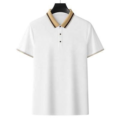 China Men's New Breathable Summer Style Pearl Mesh Lapel Embroidery Casual Spot Solid Color Men's Short Sleeve Polo Shirt for sale