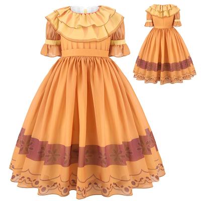 China High Quality Ceremony Children's Breathable Spring Print O-Neck Short Sleeve Princess Dress Cosplay for sale