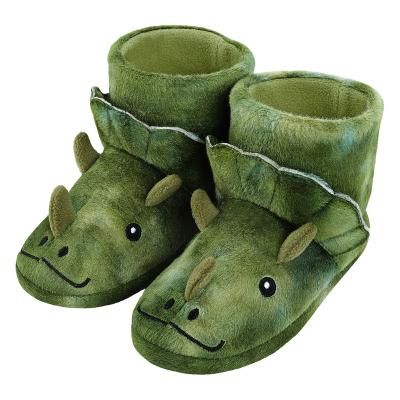 China Fashionable Plush Animal Pure Soft Cotton Dinosaur Massage Non-slip Baby Slippers for sale