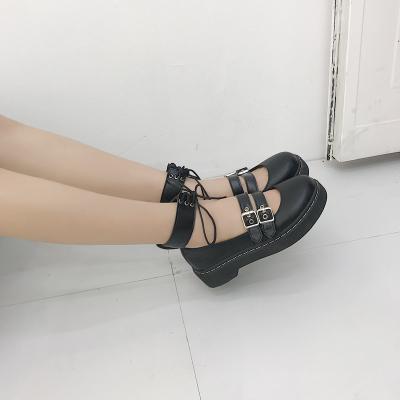 China Lolita school shoes new style two-wear leather thick-soled light round toe women's shoes cute for teenage girls for sale