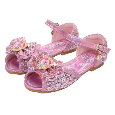 China Fashion Trend Flat Design Kids Fancy Girls Sandals Shining Summer Shoes Sandals For Girls Low Lodging Princess Shoes for sale