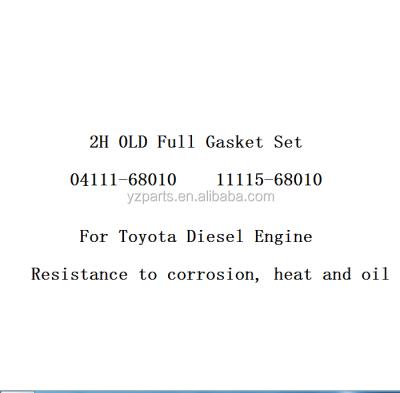 China For TOYOTA 2H full gasket set 04111-68010 11115-68010 for toyota Landcruiser/Dyna 4.0 2H engine for sale