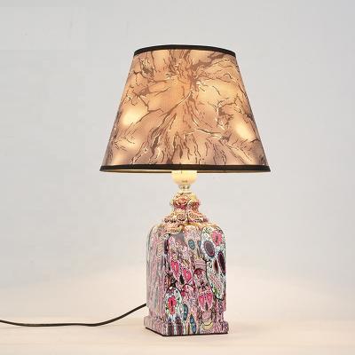 China Wholesale Modern Vintage American Antique Hotel Switch Button Bedside Mosaic Decorative Marble Table Lamp for sale