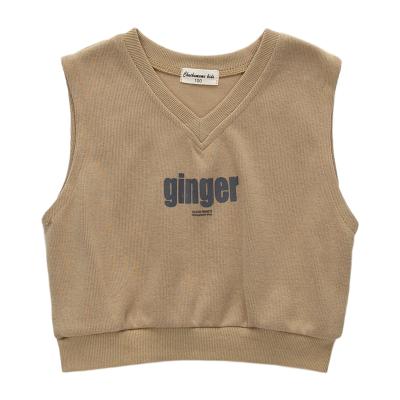 China Viable Children Spring Knitted Baby Vest Parcours Sleeveless Clothes Child Letter Uniform for sale