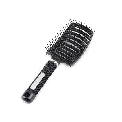 China Waterproof Professional Hairdressing Styling Tools Anti-static Massage Hairbrush Curved Detangling Hair Brush for sale