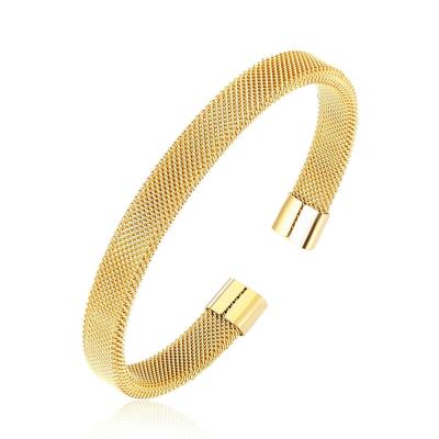 China TRENDY Fashion Jewelry Gifts Crafting Handwoven Titanium Steel Wire Mesh Bracelet for sale