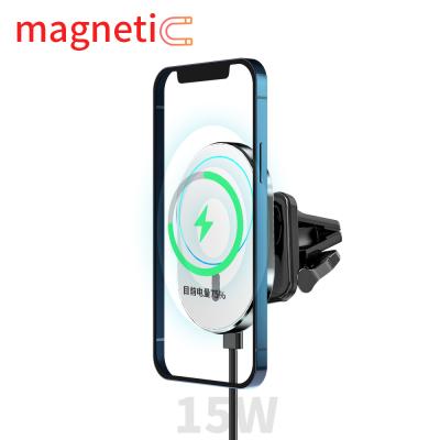 China Automatic Adsorption Fast Charging Car Charger 15W Car Phone Mount Holder Magnetic Wireless Air Vent For Iphone 12 Car Qi Fast Charging Wireless Charger Holder for sale