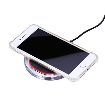 China Portable Transparent Qi-standard Radio Phone Earphone Charger Wireless Charger With LED Light for sale