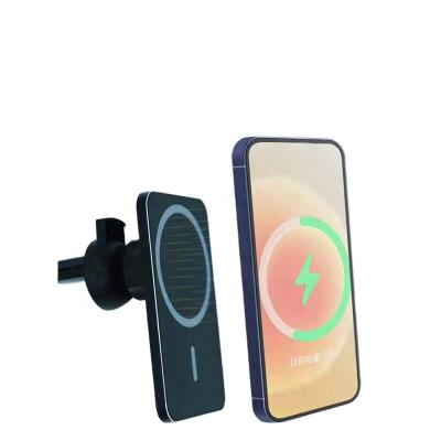 China Magnetic Wireless Cell Phone Car Charger 15W Car Phone Mount Auto-Holder Air Vent For Iphone 12 Qi Car Charger Quickly Charging Wireless Holder for sale