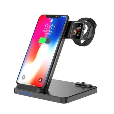 China Dual Wireless Charger Station For Apple Watch/Mobile Phone/Earphone High Quality 3 in 1 Dual Wireless Charger Station For Apple Watch/Mobile Phone/Earphone for sale