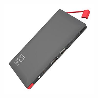 China credit card power bank 10000mah built in input/output cable credit card power bank 10000mah for sale