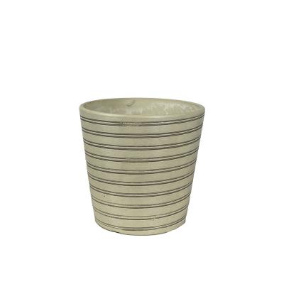 China Lines Grain Flower Pot Design Minimalist Concrete Plant Pot Style Northern European Style Plastic Planters for sale