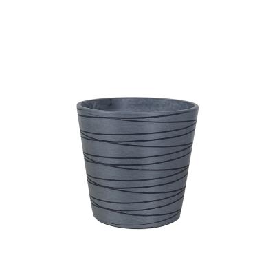 China Grain Lines Flower Indoor Decorative Plastic Large Pot Floor Small Size Plant Outdoor Planters for sale