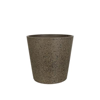 China Wholesale Decorative Grain Planter Recycled Plastic Garden Cement Small/Large Flower Pot Resin Pots Lines For Plants for sale