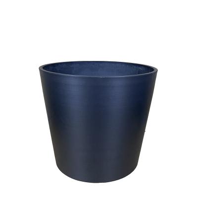 China Rows Small Size Delicate Flower Containers Concrete-Effect Round Shape Flower Pot Outdoor Indoor Plastic Grain Planters for sale