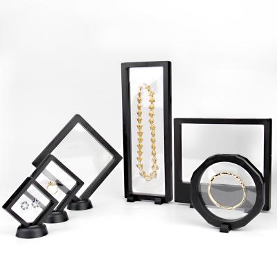 China Handmade Floating Frame 3D Box For Necklaces Ring Gemstone Bracelet Packaging Gemstone Display Boxes for sale