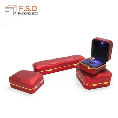 China FSD handmade custom color led ring display box led light jewelry box gift box for sale