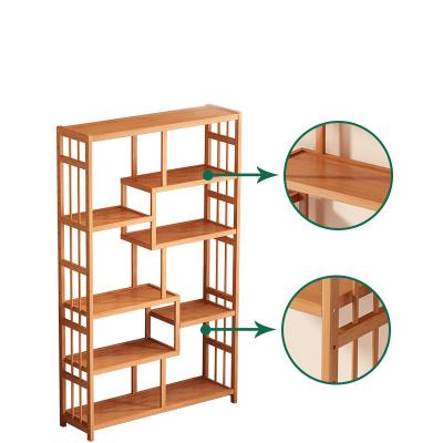 China Modern New Style 2 Tier Modern Bookcase Storage Bamboo Book Shelves For Ready Shipping for sale