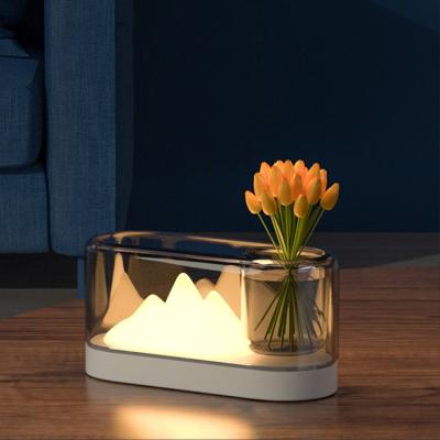 China Modern USB Charging Mountain Scene Desk Lamp Portable Table Reading Mini LED Night Light for sale