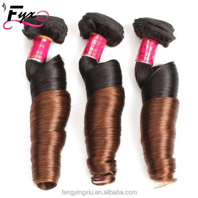 China New Factory Grade 8a Unprocessed Brazilian Spring Curl Hair Curly Weave Two Tone Hair Bundles for sale