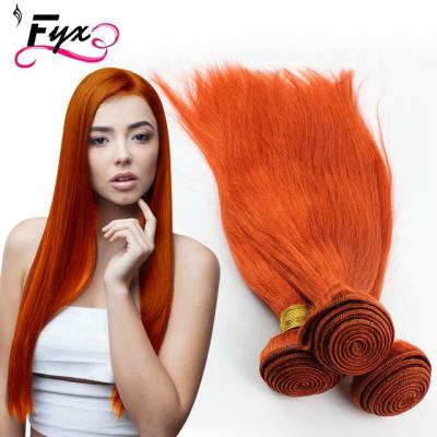 China Different Types Of Wave 2018 Long Virgin Hair Silky Straight Orange Color Hair Brazilian Hair Sew In Weaves for sale