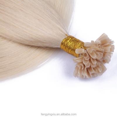 China Silky Straight 100% Blonde Wave 10A Grade 1g/pc U-Shape Nail Tip Hair Extensions Virgin Hair 100% Virgin Hair Nail Extension for sale