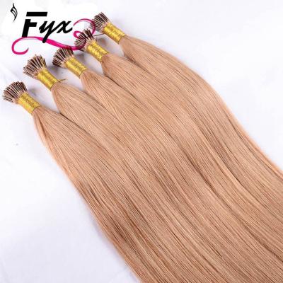 China High Quality Silky Straight 8A Wave 18inch-22inch Remy Keratin Human Full Cuticle 100% Ring Loop Hair Extensions Micro Brazilian 08#Color for sale