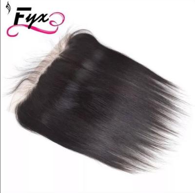 China Silky straight wave natural color 13*2 lace frontal virgin hair 100% ture hair pieces to be bleached lace frontal closure for sale