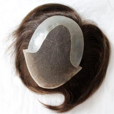 China Customer's Idea Indian Hair Toupee For Men With Thin Skin PU for sale