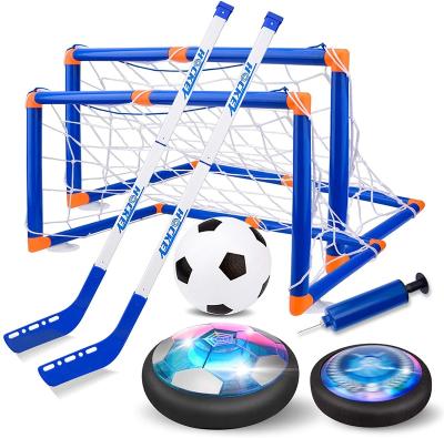 China ABS Plastic Hockey Set 3 in 1 with Rechargeable LED Light Hover Soccer 2 Goals Forming Indoor Interactive Ball Sports Game Toys for Kids for sale