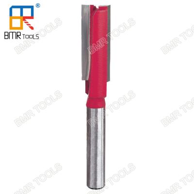 China BMR TOOLS Single Piece 2 Flute Straight Router Bit for Wood shaping with 8mm shank and 1/4